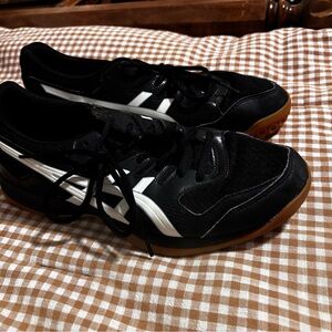 black and white ASICS GEL-Rocket 9 indoor court shoes.